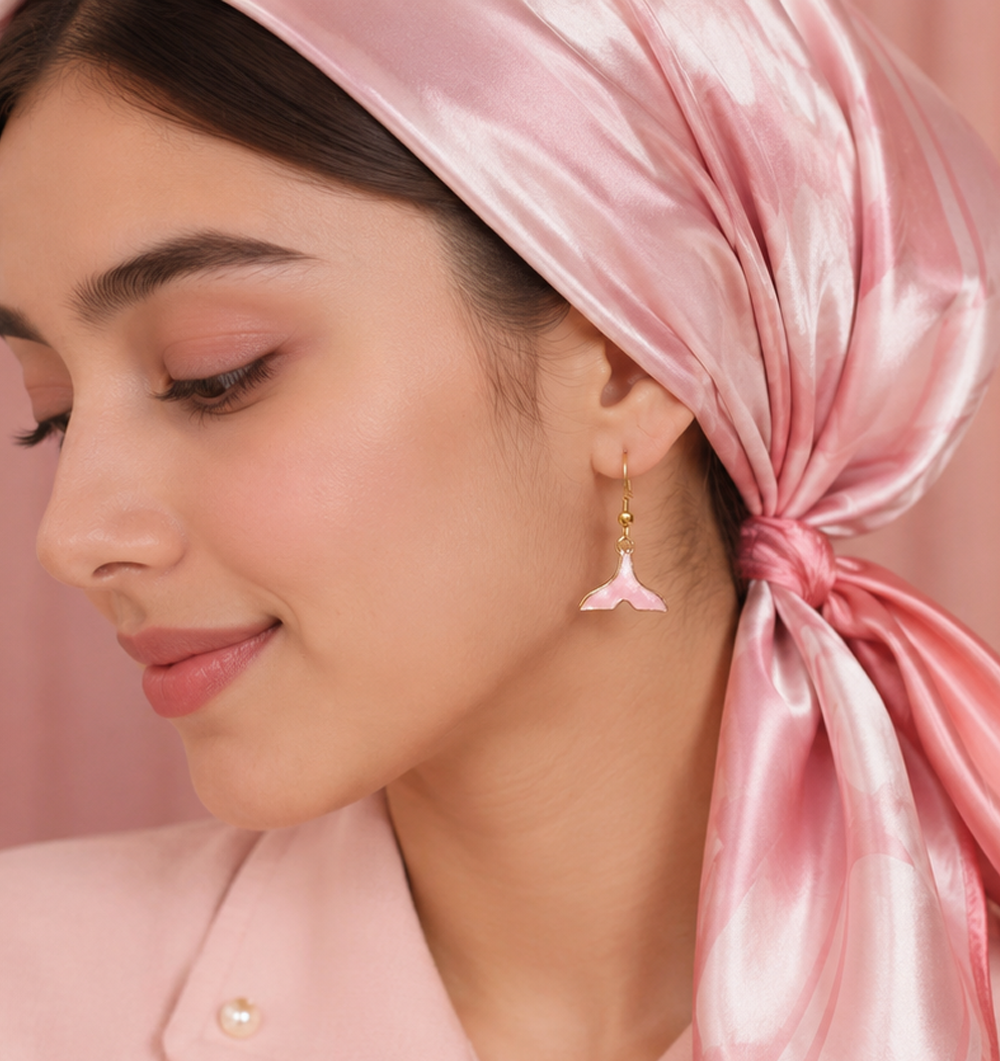 گوشواره دم وال صورتی