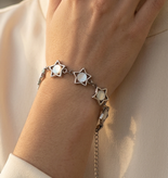 دستبند صدفی با خرج کار استیل ستاره