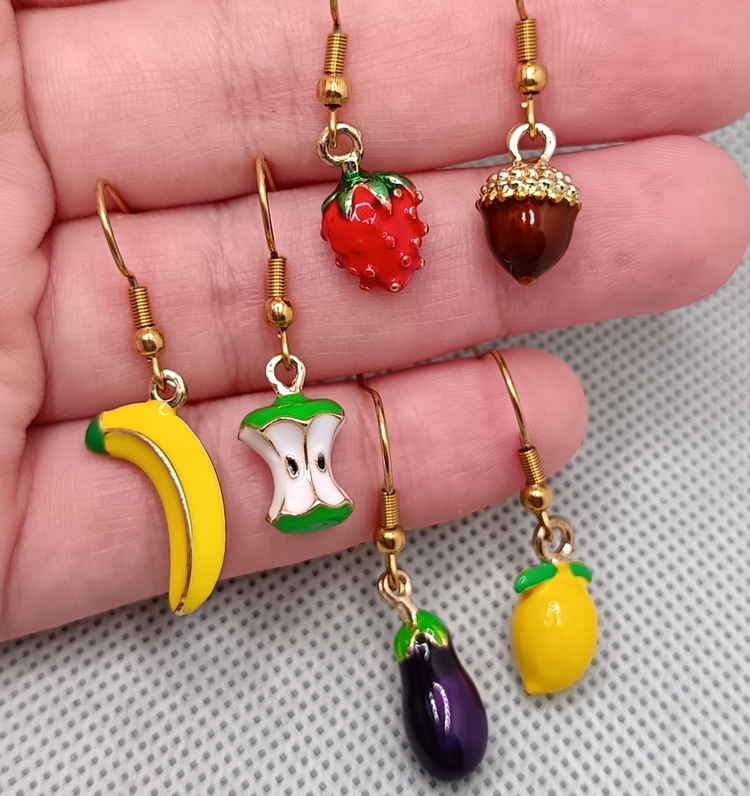 گوشواره میوه ای طرح سیب
